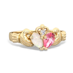 Opal 'Our Heart' Claddagh 14K Yellow Gold ring R2388