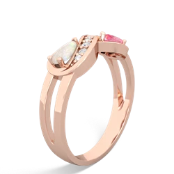 Opal Diamond Infinity 14K Rose Gold ring R5390