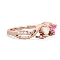 Opal Side By Side 14K Rose Gold ring R3090