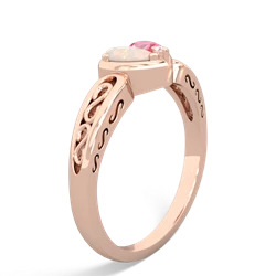 Opal Filligree 'One Heart' 14K Rose Gold ring R5070