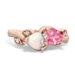 Opal Floral Elegance 14K Rose Gold ring R5790