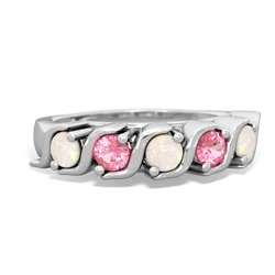 Opal Anniversary Band 14K White Gold ring R2089