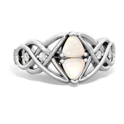 Opal Keepsake Celtic Knot 14K White Gold ring R5300