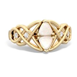 Opal Keepsake Celtic Knot 14K Yellow Gold ring R5300