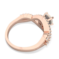 Opal Diamond Twist 6Mm Round Engagment  14K Rose Gold ring R26406RD