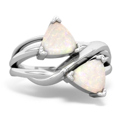 Opal Split Band Swirl 14K White Gold ring R2341