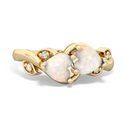 Opal Floral Elegance 14K Yellow Gold ring R5790