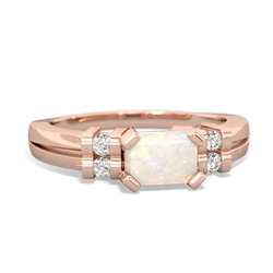 Opal Art Deco East-West 14K Rose Gold ring R2590