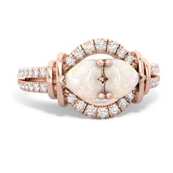 Opal Art-Deco Keepsake 14K Rose Gold ring R5630