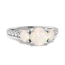 Opal Pave Trellis 14K White Gold ring R5500