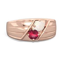 Opal Men's Streamline 14K Rose Gold ring R0460