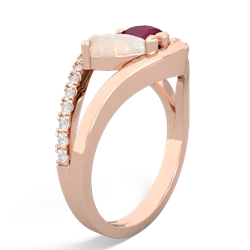 Opal Nestled Heart Keepsake 14K Rose Gold ring R5650