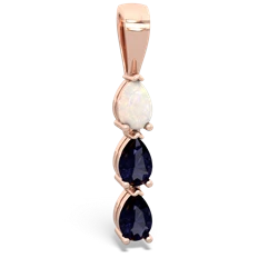 Opal Dew Drops 14K Rose Gold pendant P2251