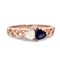 Opal Heart To Heart Braid 14K Rose Gold ring R5870