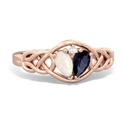 Opal Celtic Love Knot 14K Rose Gold ring R5420