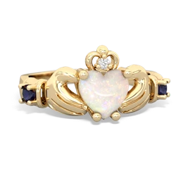 Opal Claddagh Keepsake 14K Yellow Gold ring R5245