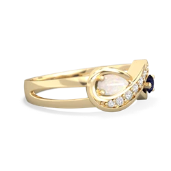 Opal Diamond Infinity 14K Yellow Gold ring R5390