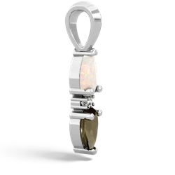 Opal Bowtie Drop 14K White Gold pendant P0865