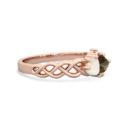 Opal Heart To Heart Braid 14K Rose Gold ring R5870