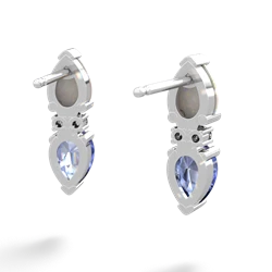 Opal Bowtie Drop 14K White Gold earrings E0865