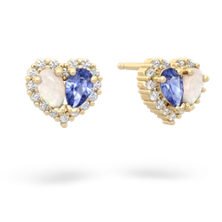 Opal Halo 14K Yellow Gold earrings E7008