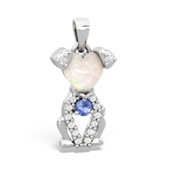 Opal Puppy Love 14K White Gold pendant P5800