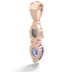 Opal Bowtie Drop 14K Rose Gold pendant P0865