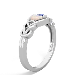 Opal Celtic Love Knot 14K White Gold ring R5420