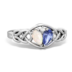 Opal Celtic Love Knot 14K White Gold ring R5420