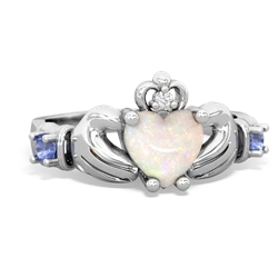 Opal Claddagh Keepsake 14K White Gold ring R5245