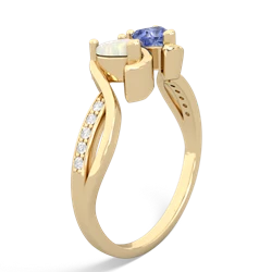 Opal Side By Side 14K Yellow Gold ring R3090