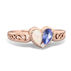 Opal Filligree 'One Heart' 14K Rose Gold ring R5070