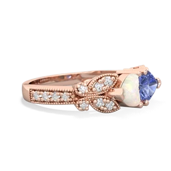 Opal Diamond Butterflies 14K Rose Gold ring R5601