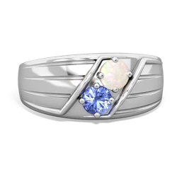 Opal Men's Streamline 14K White Gold ring R0460