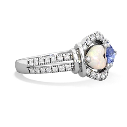 Opal Art-Deco Keepsake 14K White Gold ring R5630