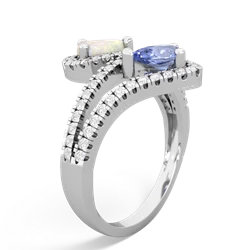 Opal Diamond Dazzler 14K White Gold ring R3000