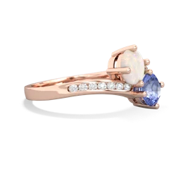 Opal Channel Set Two Stone 14K Rose Gold ring R5303