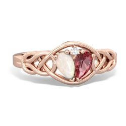 Opal Celtic Love Knot 14K Rose Gold ring R5420