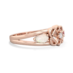 Opal Hearts Intertwined 14K Rose Gold ring R5880