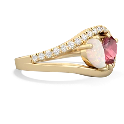 Opal Nestled Heart Keepsake 14K Yellow Gold ring R5650