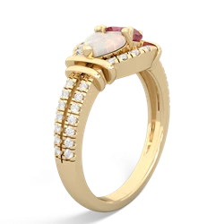 Opal Art-Deco Keepsake 14K Yellow Gold ring R5630