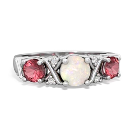 Opal Hugs And Kisses 14K White Gold ring R5016