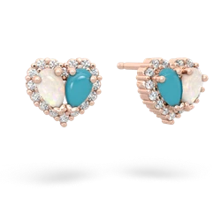 Opal Halo 14K Rose Gold earrings E7008