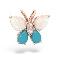 Opal Butterfly 14K Rose Gold pendant P2215