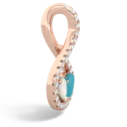 Opal Pave Twist 'One Heart' 14K Rose Gold pendant P5360