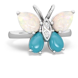 Opal Butterfly 14K White Gold ring R2215