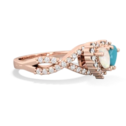 Opal Diamond Twist 'One Heart' 14K Rose Gold ring R2640HRT