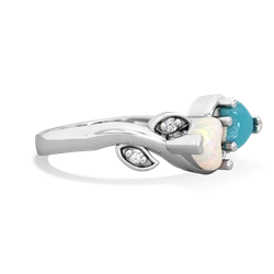 Opal Floral Elegance 14K White Gold ring R5790