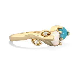 Opal Floral Elegance 14K Yellow Gold ring R5790