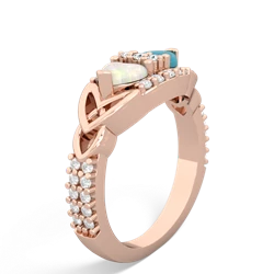 Opal Sparkling Celtic Knot 14K Rose Gold ring R2645